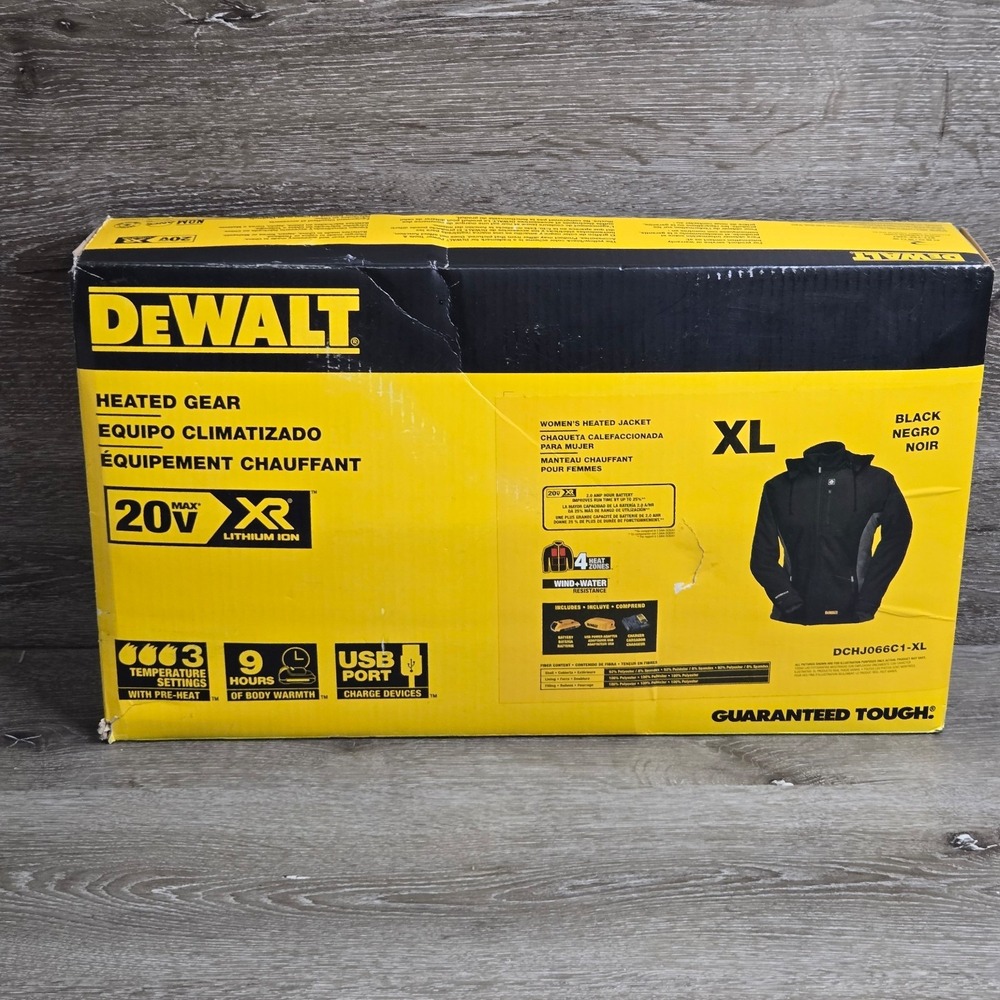 DeWALT DCHJ066C1-XL Women's Heated Jacket Black 20V Max XR Size XL Open Box